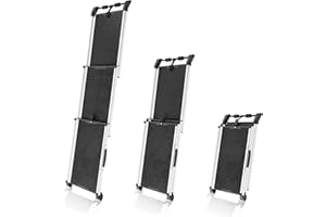 PRIORPET Dog Ramp for Car - Anti-Slip Dog Car Ramp for Large Dogs SUV - Stable 250LBS Capacity - Telescoping Pet Ramp for Car - Portable - Night Safety Reflective Sides - Fixing Clip - Black