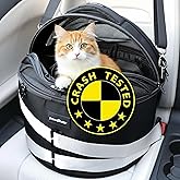Pawsincar Crash-Tested Small Dog Car Seat | CPS Certified Crash Protection | 3-in-1 Portable Cat Car Seat, Indoor Enclosed Cat Bed &amp; Round Pet Carrier | 5 Star Crash-Tested &amp; Rated for Safe Car Travel.