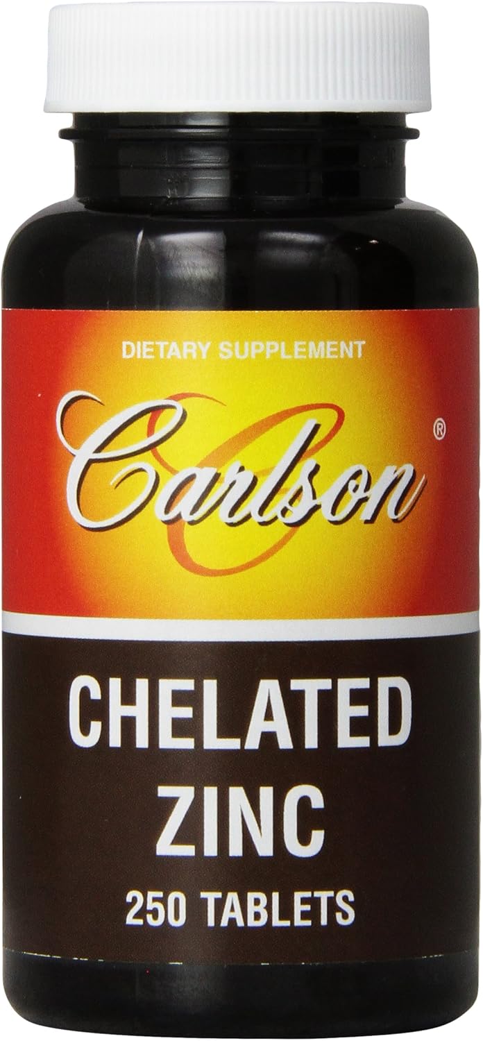 Carlson labs chelated zinc, 30mg, 250 tablets (088395057724)