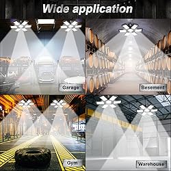 AUDLES 6 Pack LED Garage Light, 200W 20000LM 6500K