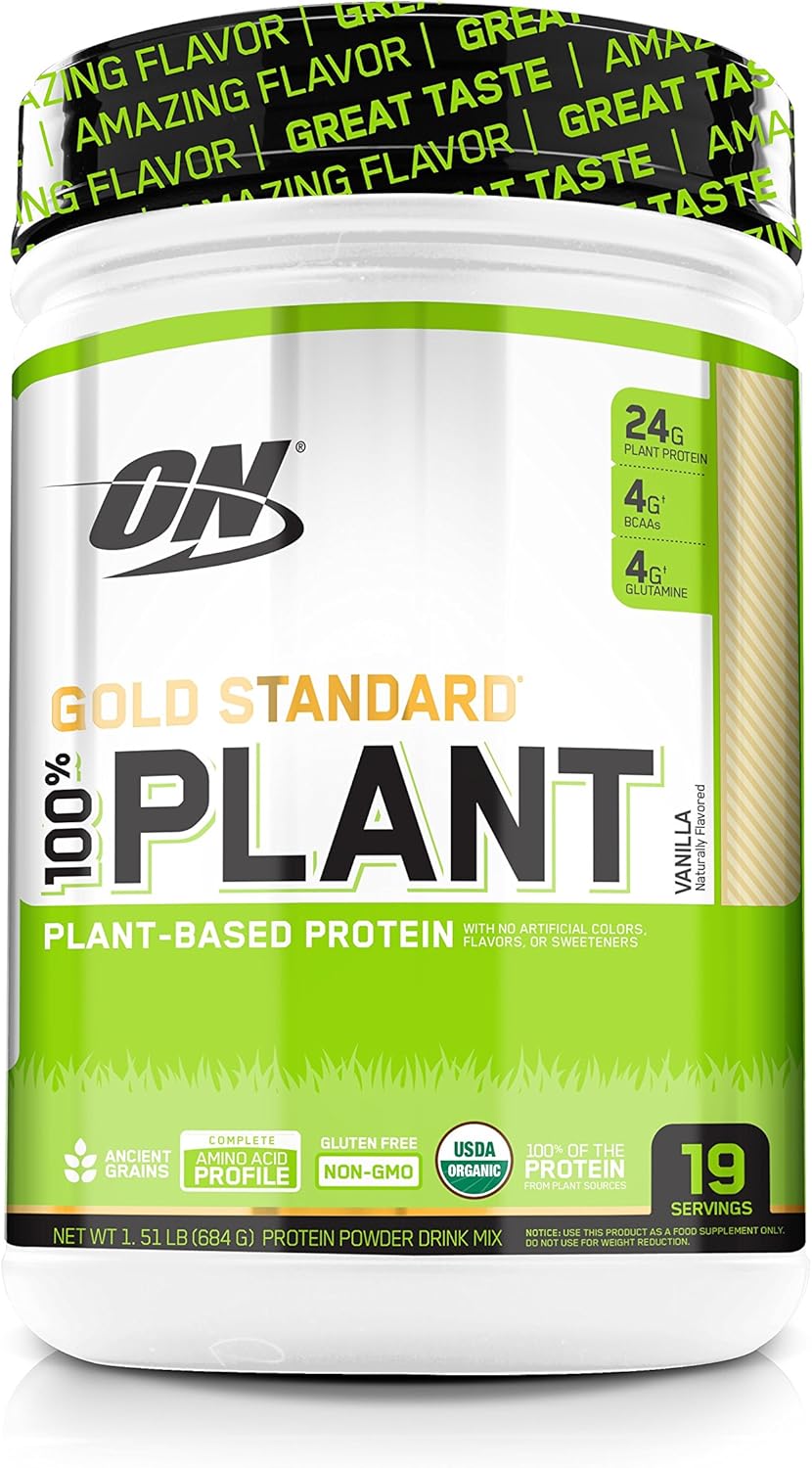 Optimum Nutrition Gold Standard 100% Plant Based Protein Powder, Vitamin C for Immune Support, Vanilla, 1.51 Pound: Health & Personal Care