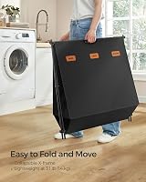 SONGMICS 135 L Laundry Sorter 3 Sections Collapsible X-Frame Ink Black LCB130B01 view 5