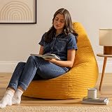 icon Dalton Cord Bean Bag Chair Set of 2 Ochre Yellow Large Filling Included view 2