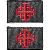 2 PCS Jerusalem Cross Crusader Jihad Patch Hook and Loop Time for Another Crusade Patches Embroidered Meme Tactical Morale Military Badge for Army Backpack Vest Bag Gym Helmets Clothes Hats Believers