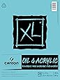 Canson XL Series Oil and Acrylic Paper Pad, Bleed Proof Canvas Like Texture, Fold Over, 136 pound, 9 x 12 Inch, White, 24 Sheets