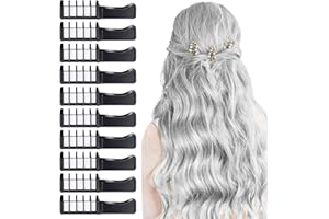 10 PCS Hair Chalk Comb, TOROKOM Temporary Bright Washable Hair Color Comb Mini Hair Chalk for Girls Age 4 5 6 7 8 10 Kids Non Toxic Hair Color Dye for Cosplay DIY Hair Color(White)