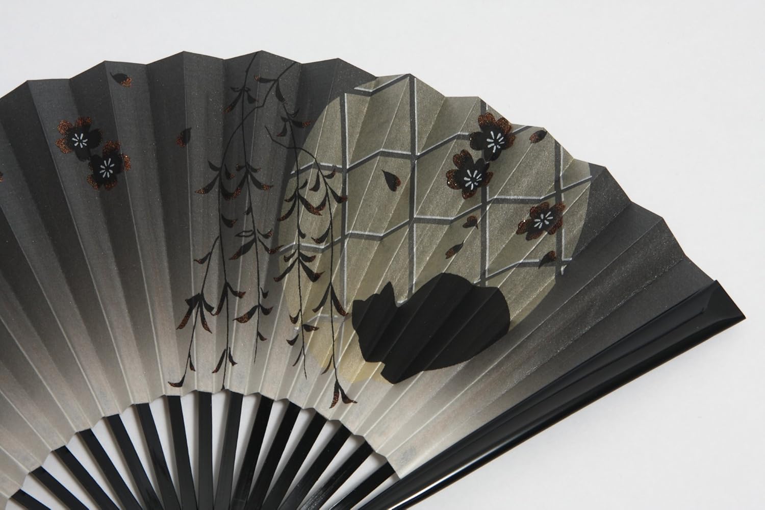 Amazon ハセガワ 京扇子 黒塗り 猫 京都職人 手作り 扇子 扇子袋付き 化粧箱入り 和装小物 通販