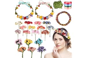 Feradny 174 Pcs Rose Style Crowns Making Kit Make Your Own Flower Crown Wreath Headbands and Bracelets Craft Kit Hair Accesso