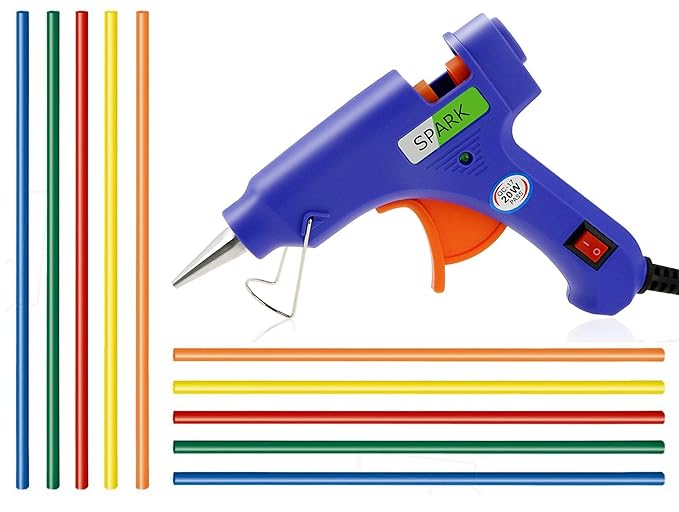 GLUN 7 mm Hot Melt Glue Gun with on off Switch and LED Indicator and Set of 10 Fluorescent