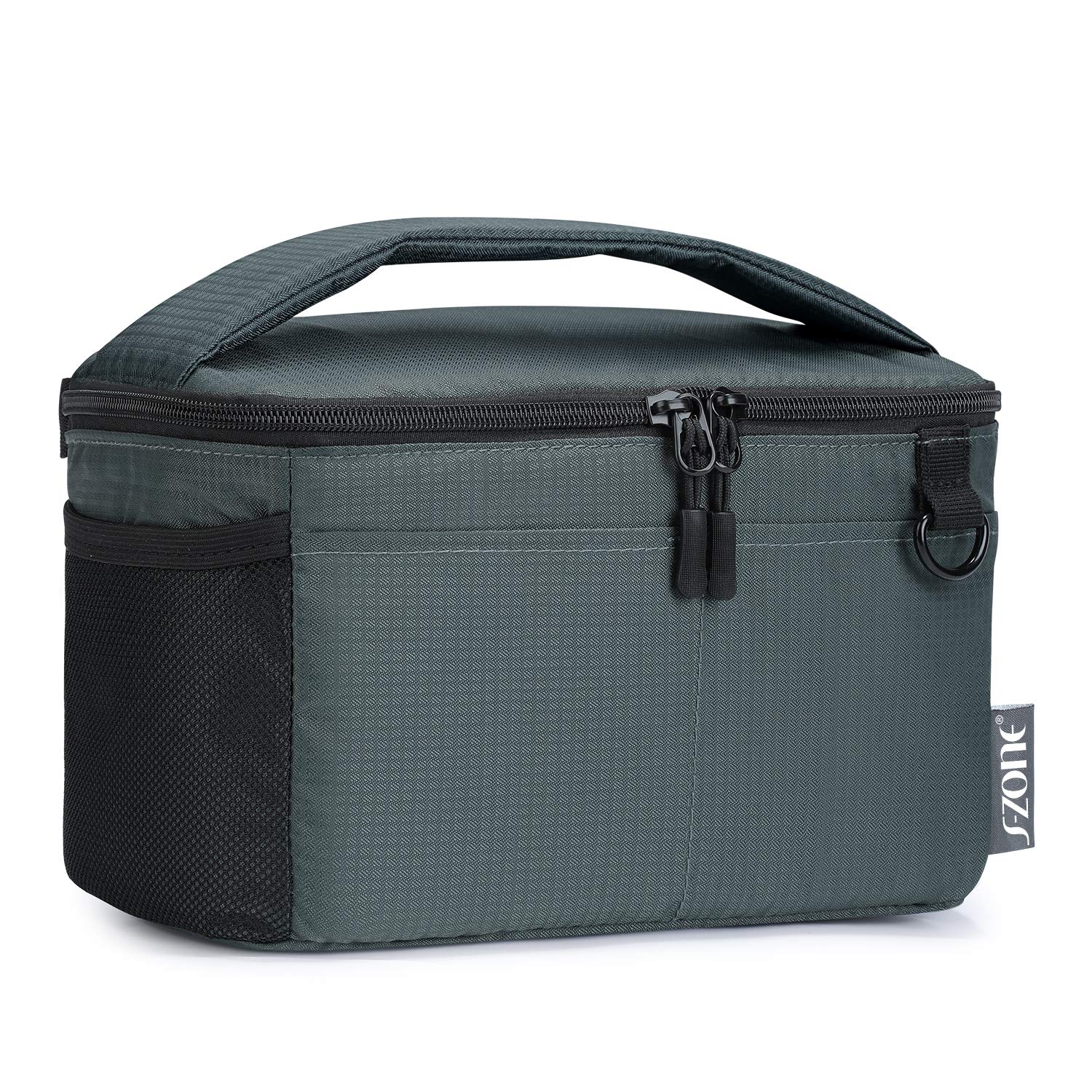 S-ZONE Waterpoof Nylon Padded Shockproof Partition Camera Insert Protective Bag Case with Outside Pockets for DSLR SLR — image 1