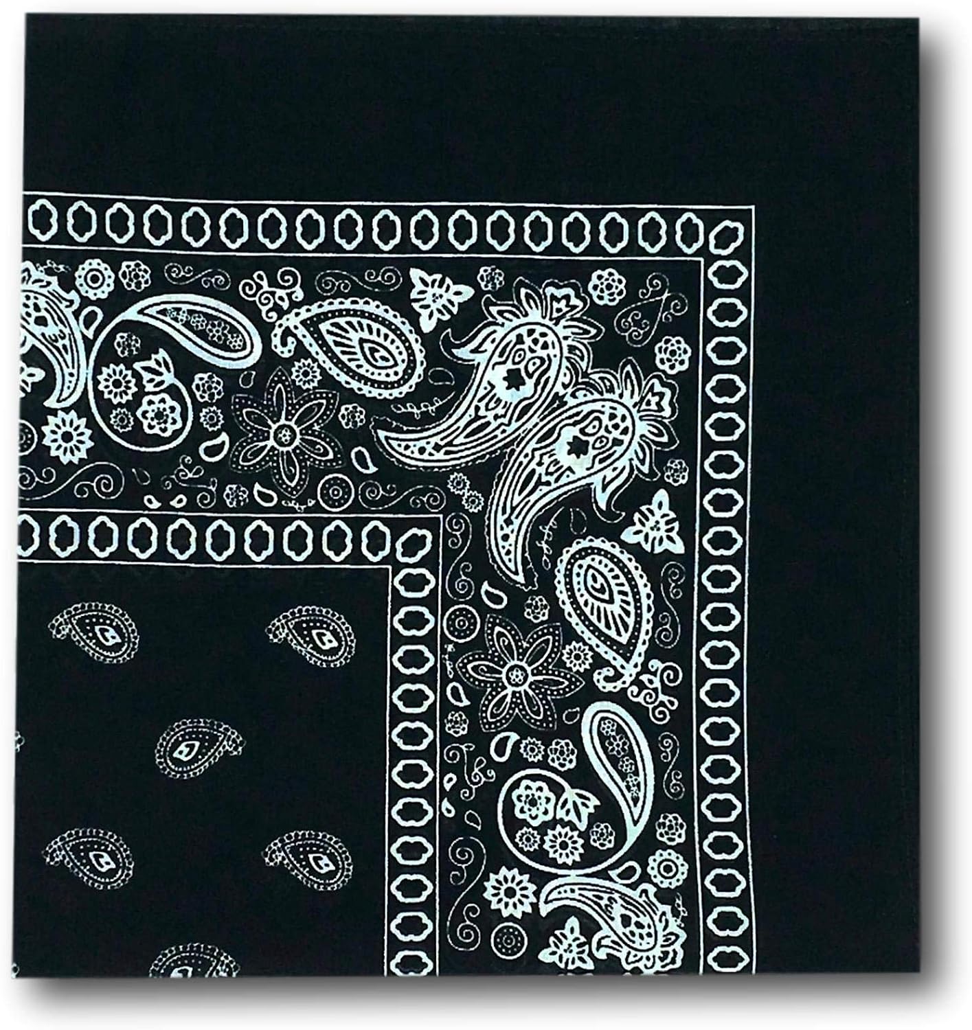 CD Bandana |100% Cotton, 12-Pack Bandanas for Women, Men, Dozen Novelty Headband (Black): Clothing