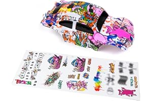 SUMMITLINK Custom Body Compatible for 1/10 1/8 Scale RC Car or Truck (Truck not Included) (Graffiti Pink Pig)