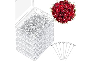 Yuxung 1000 Pcs Diamond Pins Flower Pins for Bouquet Crystal Corsage Wedding Bouquet Diamonds Jewelry Rhinestones Floral Boutonnier Jewelry Accessories DIY Craft Decor (1.5 Inch)