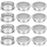 Verplexter 2-Inch Round Open Screen Vent, Mill Finish, 12 Pack | Open screen mode provides proper air circulation for cabinets lofts dog houses display cabinets spice racks reptile cages