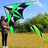 TianYueFly Huge Delta Kites for Adults with Large 3D Rotating Kite Tail, Giant Single-line Beach Kite for Adults and Teenagers