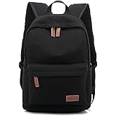 kayond Casual Style Lightweight canvas Laptop Bag/Durable Travel backpacks/Rucksack for Men&Women/Fashion Backpack Fits 15 inch Notebook (Black)