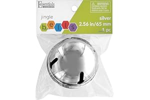 Essentials By Leisure Arts Jingle Bell 2.56in Silver 1pc - Large Silver Craft Bell for Holiday Decorations, Ornaments, DIY Projects, Home Décor, and Jewelry Making