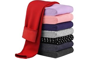 Cooraby Girls Cotton Fleece Lined Leggings Thick Thermal Pants Kids Basic Full Length Tights Winter Warm Clothes