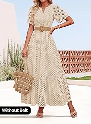 ZESICA Women's 2025 Summer Short Sleeve Maxi Dress