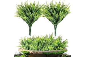 Artificial Ferns Outdoor Fake Plants - 16Bundles BEFYUS Small Faux Boston Fern for Outdoors,Fake Ferns Plant for Home Office 
