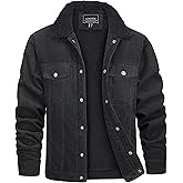 CRYSULLY Men's Corduroy Jacket Cotton Sherpa Lined Jacket Turn-Down Collar Jackets with 5 Pockets