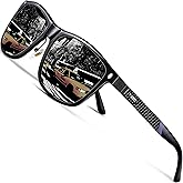 ATTCL Driving Polarized Sunglasses for Men: Lightweight Al-Mg Metal Frame UV400 Protection Classic Square for Travel & Hiking