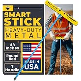 T&amp;T Tools 48-Inch Smart Stick Metal Soil Probe &ndash; 3/8" Round Rod - 1 Pack | Heavy Duty Steel Rod - Construction, Plumbing, Inspection, T-Handle, Septic Tank Location, Gas &amp; Water Line Detection