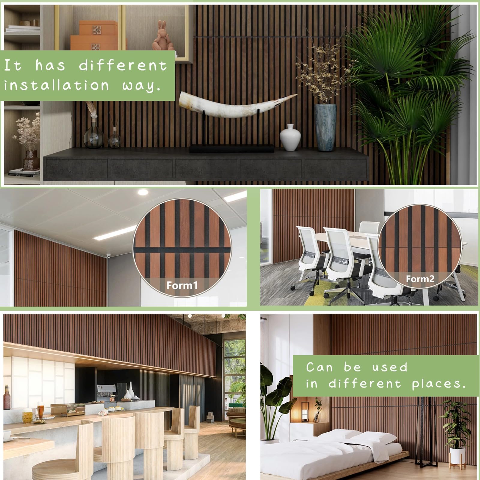 Mua Acoustic Wood Slat Wall Panels with Foam for Interior Wall Decor ...