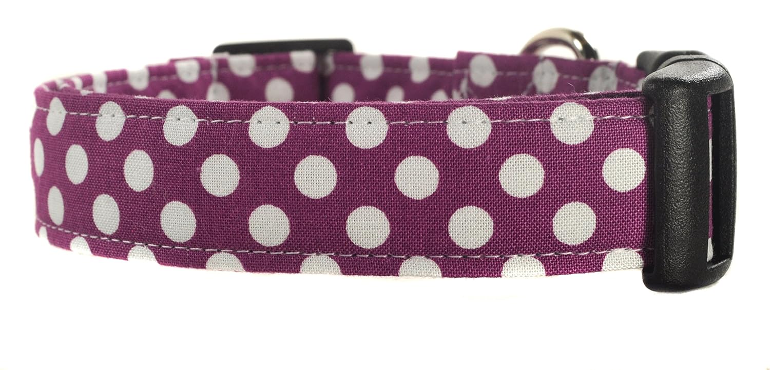 Purple polka dot dog collar Clearance