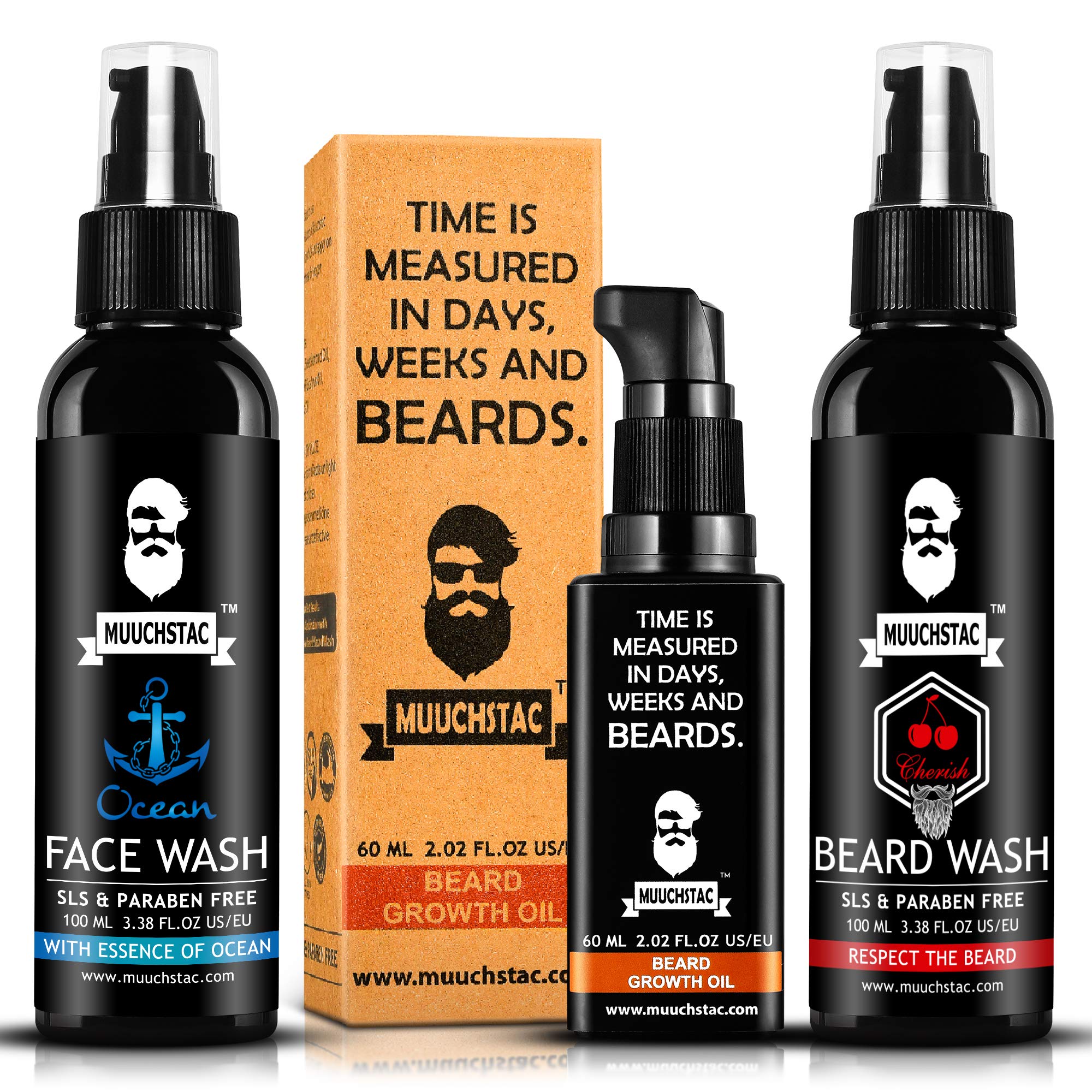 Muuchstac Beard Growth Oil 60 Ml Muuchstac Face Wash 100 Ml Muuchstac Beard Wash 100 Ml Buy Online In Angola At Angola Desertcart Com Productid 153453288