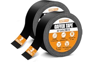 Tape King Gaffers Tape (Black) | 2 Inch Wide x 30 Yards Per Roll (180 Ft) Pro Gaff Tape | Durable Cloth Matte Black Tape with Strong Rubber Adhesive for Events, Cables, and Decorations (2 Pcs)