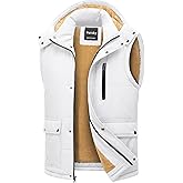 Pursky Men's Winter Puffer Vest Warm Fleece Lined Quilted Puffy Sleeveless Jacket Casual Outdoor Vests