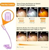 Gritin 9 LED Clip On Book Light Purple 3 Eye Protect Modes Rechargeable view 3