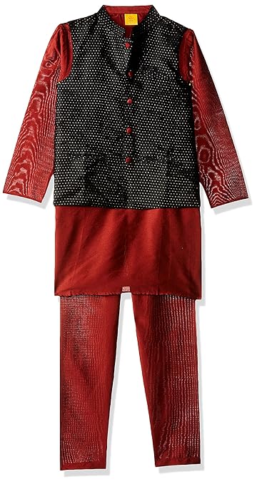 Boy's Cotton Kurta Pyjama (ILW19I19037I_Maroon_5-6 Years)