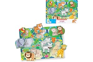 THE LEARNING JOURNEY INTERNATIONAL The Learning Journey My First Lift & Learn - Jungle 7 Piece Tray Puzzle | Educational Puzzle for Toddlers Ages 2-5 | Fun Tray Puzzle for Boys & Girls | Award Winning Educational Toys