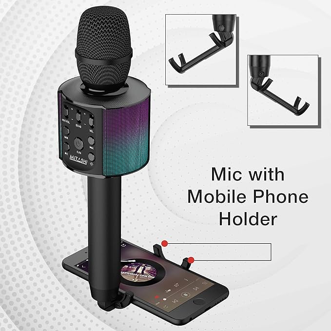 mitashi mk1015 wireless karaoke mic with inbuilt speakers and bluetooth