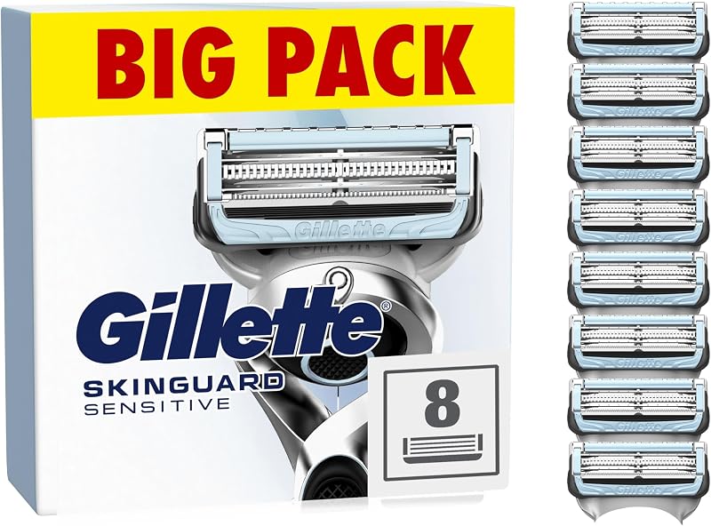 Gillette SkinGuard Sensitive Razor Blades for Men, Pack of 8 Refills