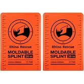 RHINO RESCUE First Aid Moldable Splint 36" X 4.3" Orange-Gray (2, Folded) | Lightweight Aluminum Splint Emergency Supplies Keep Bones in Position for Hiking, Sports, Vehicle, Military, HSA/FSA Approved