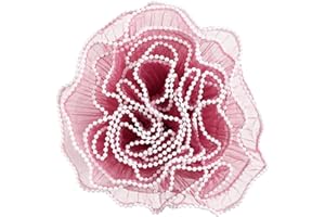 baotongle Flower Wrapping Mesh Paper Mesh Wrapping Paper for Flowers Pearl Edge Bouquet Packaging Paper Wrinkled Translucent for Mother's Day Valentine's Day Wedding Gift Packaging(11inchesx4.37Yard, Cameo brown)