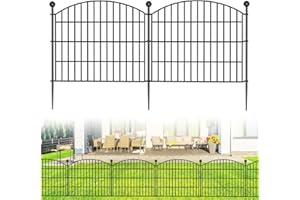 BILIBOMPA 10 Panels No Dig Decorative Garden Fence Animal Barrier - 24 in (H) x 20 ft (L) - Dog Fence Outdoor for Yard, Rabbits and Small Pets - Tall Rustproof Metal Wire Fencing Border for Garden and Patio