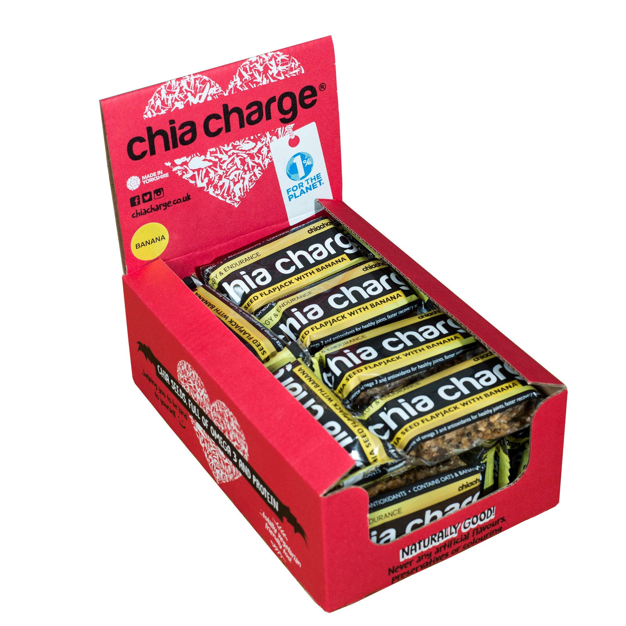 Mini and Big Flapjacks Pack - Chia Seeds - Energy Bar - Healthy Snack Bar - Bars - Running, Gym and Cycling Energy - No Nuts - Nut Free - Lunchbox Snack (Banana Bar, 18 x 30g)