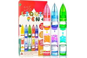 UIIOPJIOM Liquid Pens Easter Basket Stuffers Gift for Girls Kids, Fun Cool Pens Autism ADHD Anxiety Stress Relief Travel Draw Toy Fidget Sensory Desk Toys Party Favor Classroom Prize for Boys Girls (3PCS)