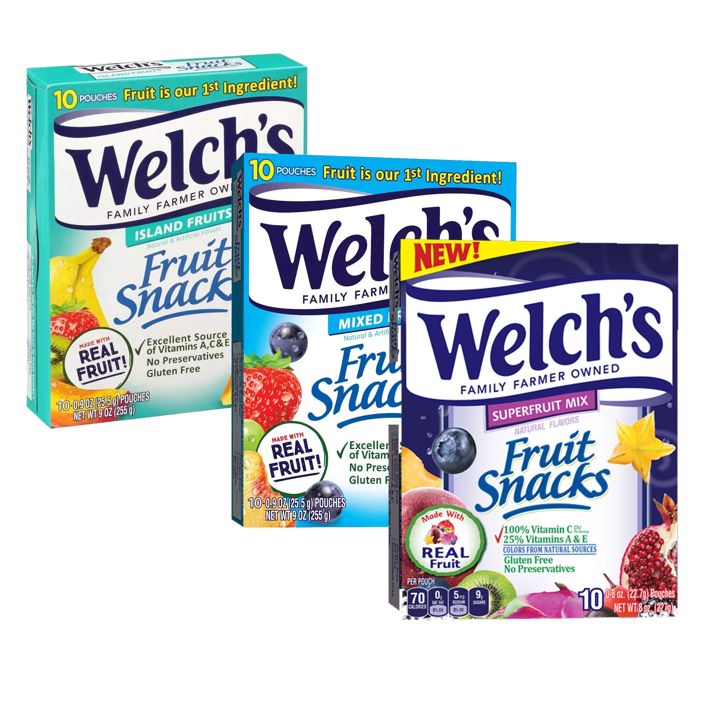 Buy Welch's Welchs Real Fruit Snacks Trio (Island Fruits, Mixed Fruits