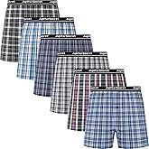 JupiterSecret Men's Underwear Woven Boxers for Men Pack Cotton Boxer Shorts Elastic Waistband