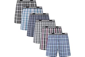 JupiterSecret Men's Underwear Woven Boxers for Men Pack Cotton Boxer Shorts Elastic Waistband
