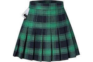 SANGTREE Women Girls Pleated Skirts with Shorts, Elastic Waist Uniform Plus Size Tennis Casual Skirt, 2 Years - US 4XL