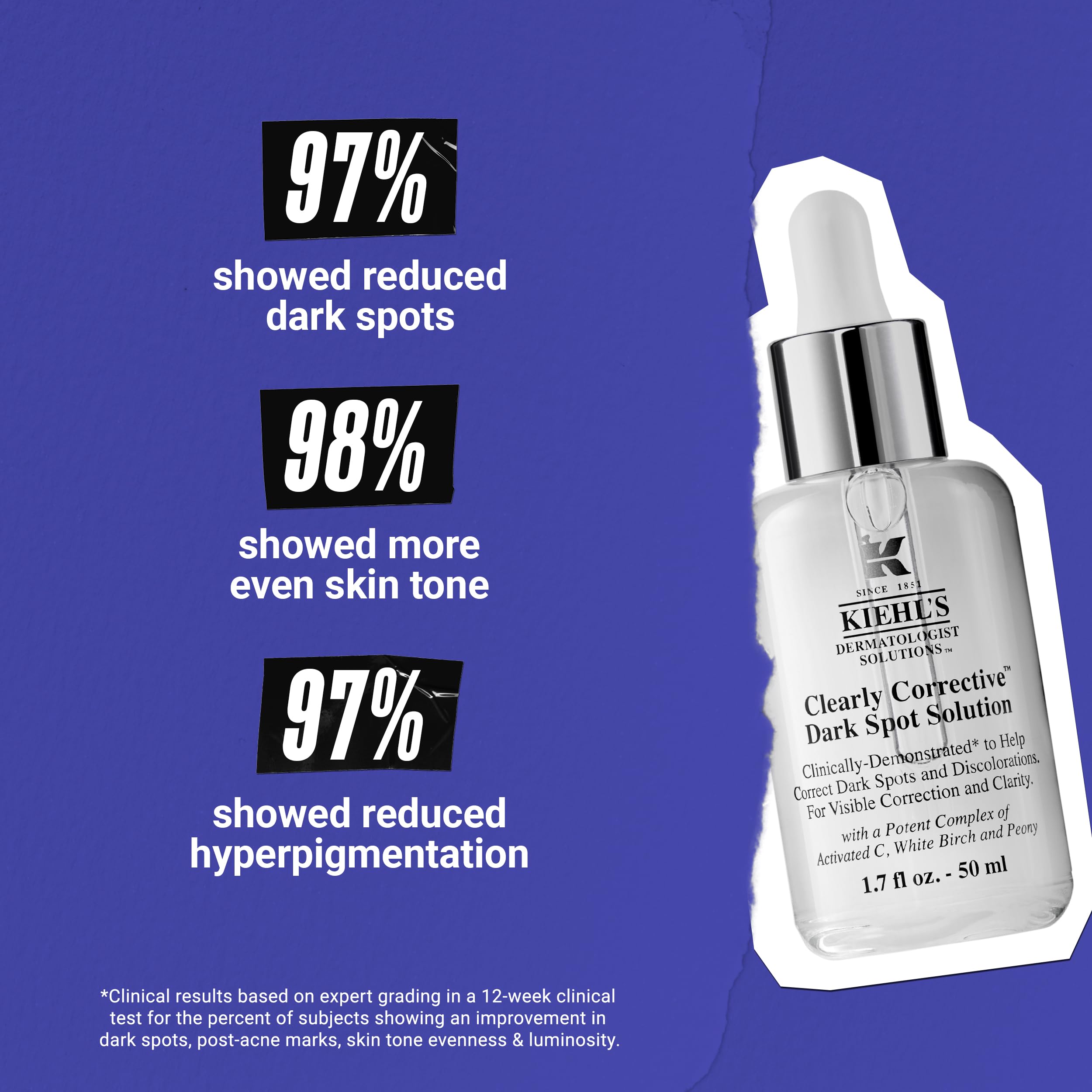 Kiehl's Clearly Corrective Dark Spot Serum, Brightening Facial Serum, Reduces Hyperpigmentation & Post-acne Marks, with Vitamin C & Salicylic Acid, All Skin Types, Paraben-free, Mineral Oil-free