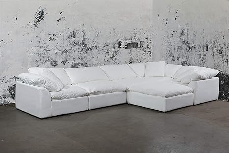 Amazon Com Sunset Trading Cloud Puff Sectional Sofa White