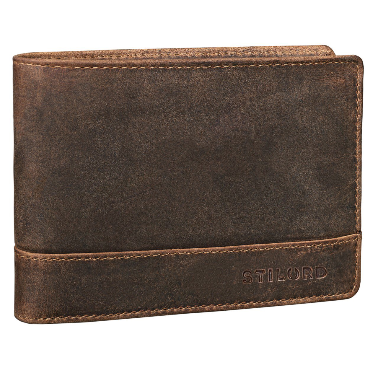 STILORD "Lucius" Classic and Elegant Vintage Leather Wallet for Men with RFID Blocker/Credit Card Holder/Cow Hide Leather Colour:Middle Brown