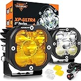Auxbeam XP-Ultra Series Spot Flood Combo Beam Ditch Lights, 3 Inch 80W LED Pods 9600LM Cube Offroad Lights, Far & Wide Lighti